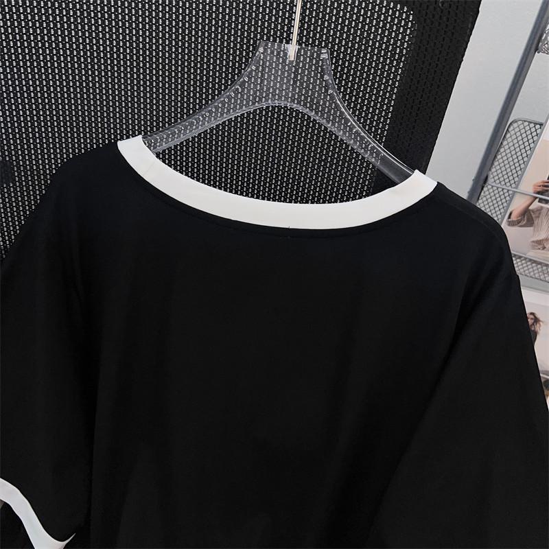 Women's Plus Size Slimming Loose Fit Mid-Length Short-Sleeve Round Neck T-Shirt
