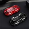 ADY4   Real Carbon Fiber Key Fob Cover with Keychain Fits Porsche Macan 4 EV Electric Model 2024 2025 Taycan 2022 Key Shell Accessories