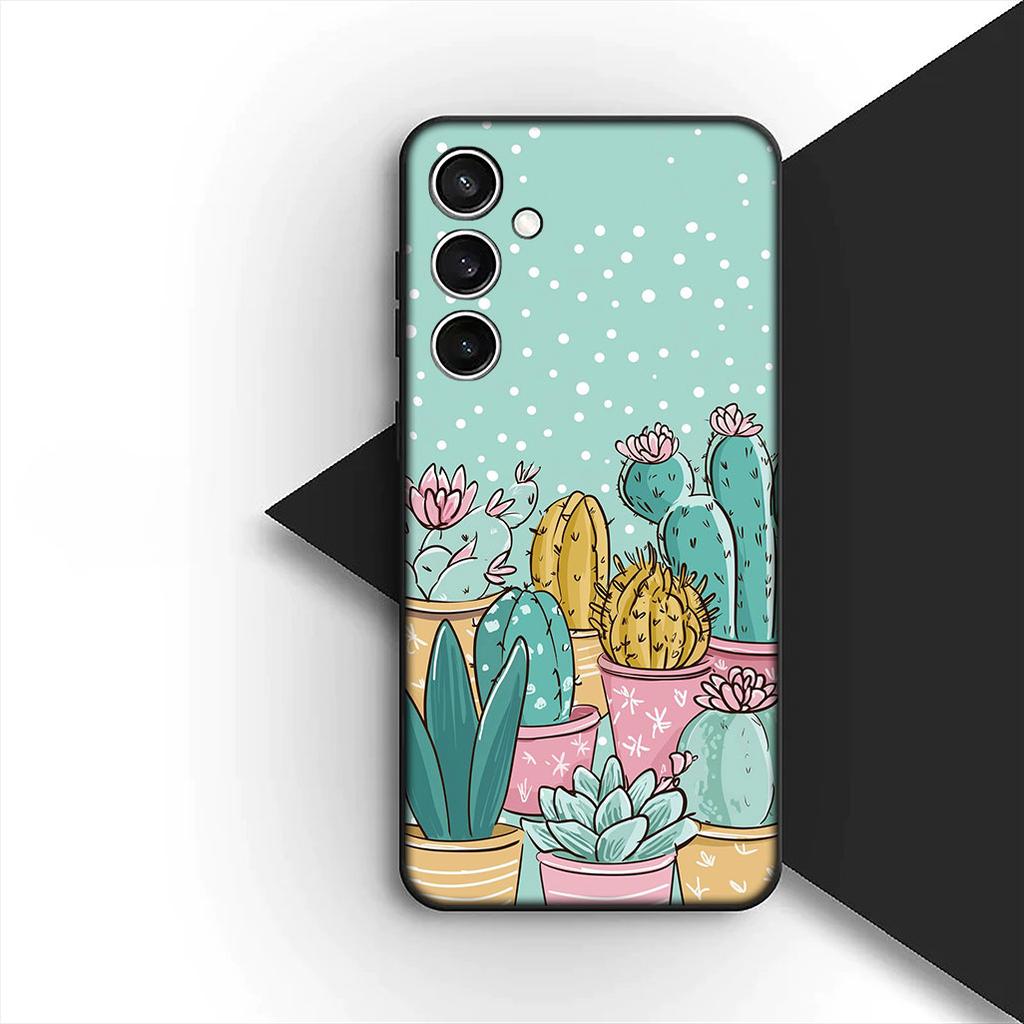 Cactus Wallpaper Phone Case for Samsung Galaxy S20 S22 S21 FE Ultra Plus A07 A17 A15 A16 A25 A57 A37 Protective Cover