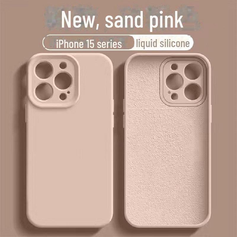 Custodia in silicone solido per iPhone 16 Pro e Apple 15 Pro con logo - Copertura completa, custodia protettiva anti-caduta