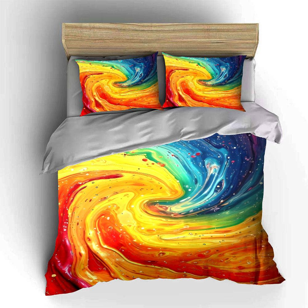 Colorful Abstract Three-Piece Decor Multiple Sizes Kid'S And Adults' Bedroom Exquisite 3Pc Bedding Set, Gift