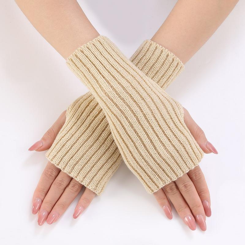 Botvotee Y2k Accessories Sleeves for Women Arm Warmers Winter Knit Fingerless Gloves Warm Free Shipping Half Finger Arm Guard