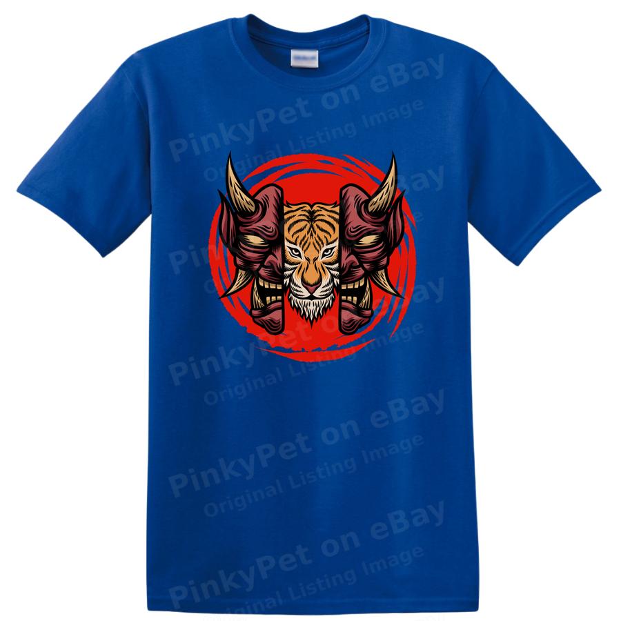 Tiger and Demon Graphic T Shirt Art Vintage Style for Cool Tee Lovers