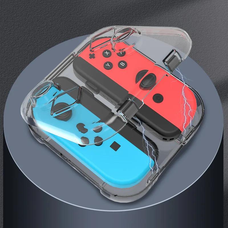For Nintendo Switch/OLED Joy-con Storage Case Portable Dust-Proof Protective Box PC Transparent Shell with Magnetic Closure