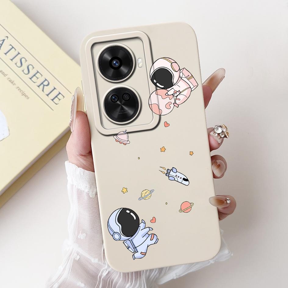 Für Huawei nova 12 SE 2024 Hülle BNE-LX1 Stoßfeste Abdeckung Niedlicher Astronauten-Cartoon Mattes Funda auf Huawei Nova12 SE Quadratischer Schutz
