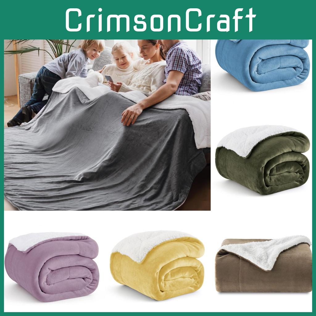 Blanket Bed Throw Sherpa Flannel Blankets Fleece Fluffy Lightweight Microfiber