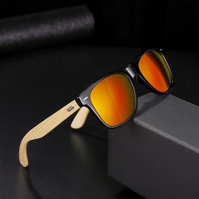 Trendy Color Changing Bamboo Wood Sunglasses Outdoor Travel Fishing Riding Sunscreen Sunglasses Wooden Frame
