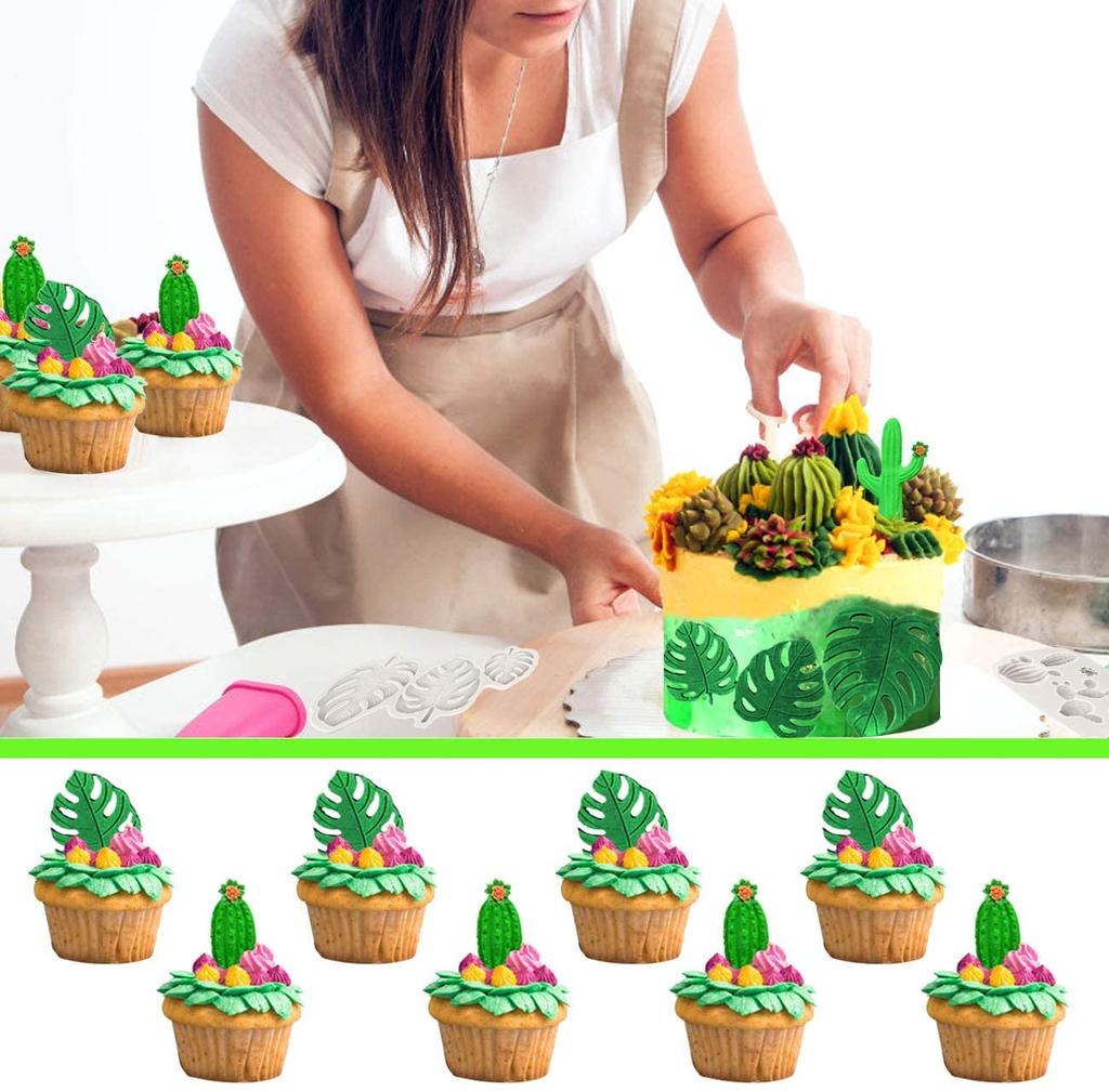 Tropical Theme Palm Leaves Banana Leaf Fondant Tools Gummy Silicone Molds Cake Decorating Mould Gumpaste Craft Baking Pan