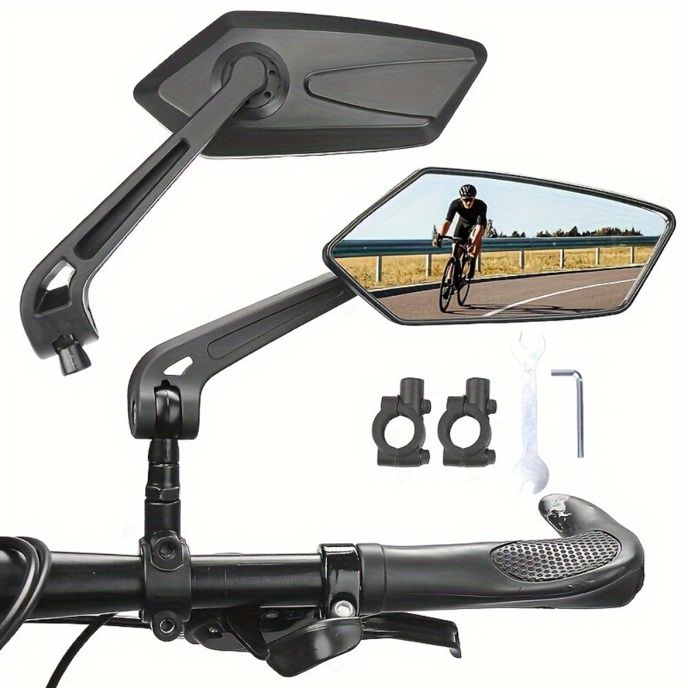 2pcs HD Wide Angle Bike Rearview Mirrors - 360° Adjustable, Fit for Electric Scooters, Ebikes, Motorcycles & Mountain Bikes