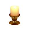 Golden Wrought Iron Candlestick - Column-Style Candle Holder, Decorative Round Base, Photography Prop & Home Decor Item