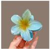 Gradient Plumeria Jelly Hairpin - Transparent, Trendy Back-of-Head Accessory for Women