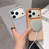 Original Frosted Solid Color Magnetic Shockproof Case For iPhone 15 16 17 Pro Max Woven FabricFor Magsafe Wireless ChargingCover