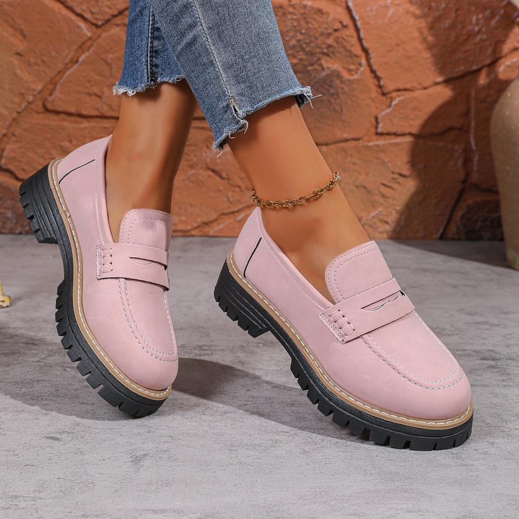 Low-top Single Shoe Women's 2025 Autumn New Muffin Thick-heeled British Loafers