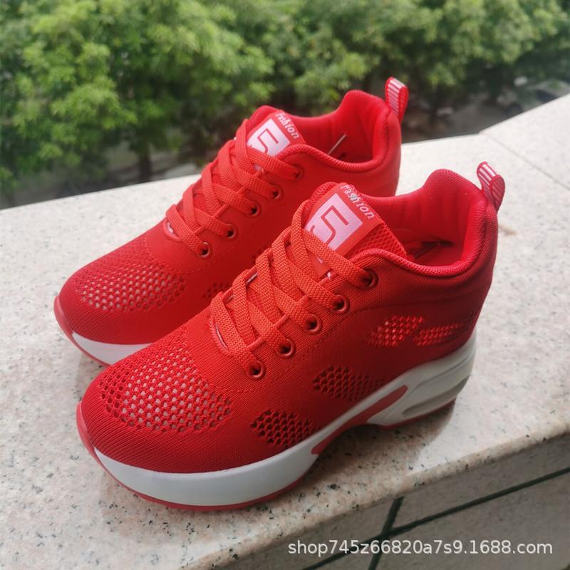 

Spring and summer mesh inner height increase sports women s shoes soft sole white dance shoes fashion height travel shoes versatile dance shoes 39