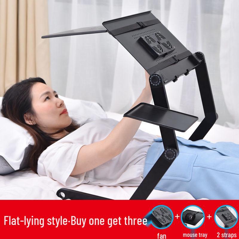 Adjustable Foldable Laptop Stand with Heat Dissipation for Bedside Use
