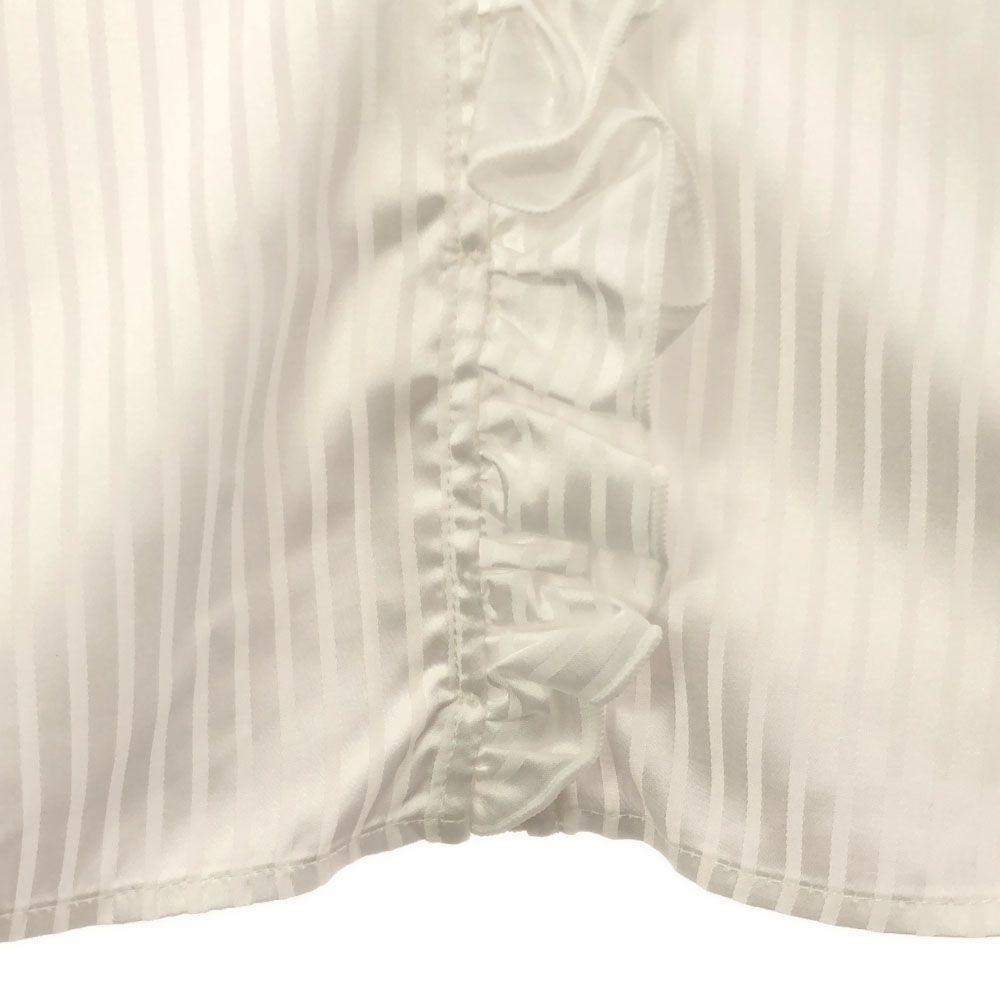 unused NARACAMICIE Striped Pattern Long sleeve Frill blouse white Tagged Women Used