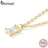 Bamoer 925 sterlingsølv grønn zirkon anheng halskjede for kvinner fine smykker belagt gull lenkekjede kvinner smykker gave