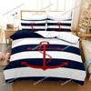 Juego de Ropa de Cama con Patrón de Ancla Marina Funda Nórdica 3D Ropa de Cama Diseño de Moda Decoración Juego de Funda Nórdica King Juego para Cama Doble Ropa de Cama