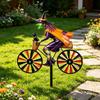 Gift for Garden Lovers Halloween Wizard/Ghost/Black Cat/Skeleton Bicycle Ground Stake Ornament, Metal Stakes, Yard Art Decorative Outdoor Statue Lawn