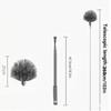 1Pc Extendable Spider Web Duster With Medium Stiff Bristles Retractable Stainless Steel Pole For Indoor Outdoor Cleaning