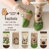 Capybara Kids' Cotton Mid-Calf Socks with Cartoon Designs for Spring, Autumn, and Winter
