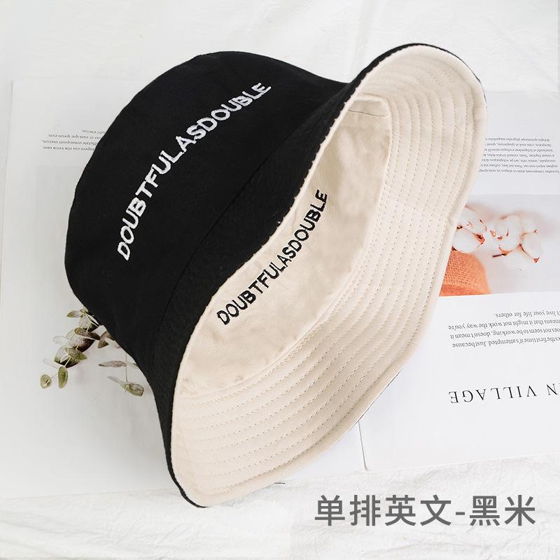 Bucket hat women's summer face small hat fashionable versatile double-sided sun hat