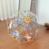 Transparent Long Handle Umbrella Easy Grip Hook Kids Umbrella Lightweight Dome Umbrella  Children