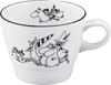 Moomin 80th Anniversary Breakfast 10x8cm Craft Cecera Yamaka Made in Mug, 300ml, Diameter, Art, Monochrome, Friends, White, Inglaze, Shoten, Japan,