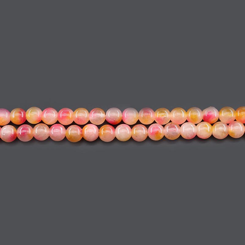 10mm Rose Yellow Seven-Color Jade Natural Stone Loose Beads for DIY Jewelry Accessories