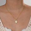 Stainless Steel Cross Pendant Necklace for Women Men Simple Round Colorful Drop Oil Necklace Vintage Punk Versatile Jewelry Gift
