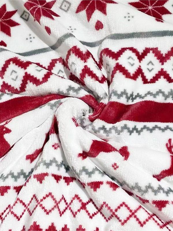 Double-Layer Flannel Blanket Christmas Edition Thickened Lambswool Sofa Throw