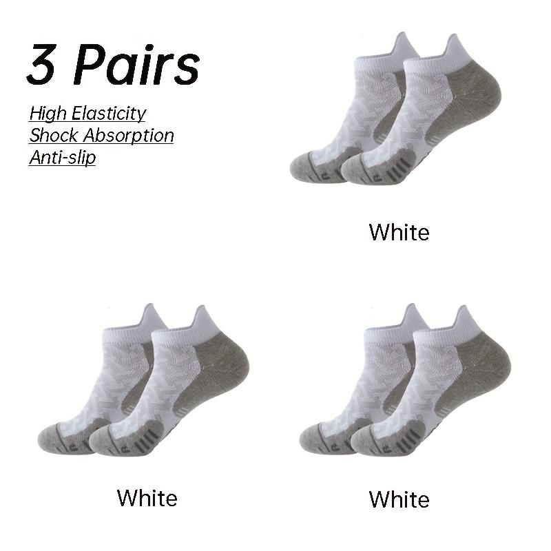 

3 Pairs Running Socks Thickened Sweat Absorb Cushioned Ankle Socks Breathable Non-slip Quick Dry Men Women Fitness Socks
