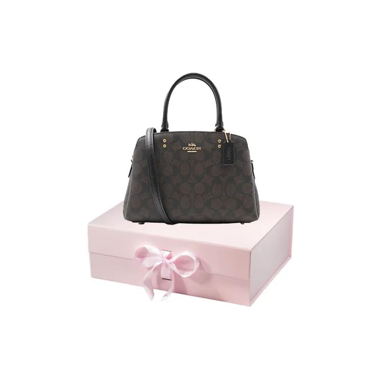 COACH Lillie Cow Leather Handbag , Shoulder Bag , Crossbody Bag Small Women's Dark Brown (Unisex) Handbags 91494 IMAA8