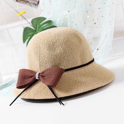 Women Sun Hats Woven Fisherman Hat Female Summer Travel Sunshade Sun Hat Breathable Bow Travel Beach