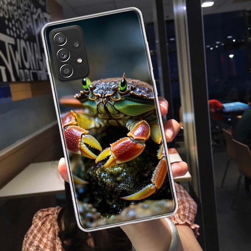 Unique Animal Crab Phone Case for Samsung A54 A57 A37 A17 A14 A15 A12 A24 A34 A55 A35 A25 A52S A07 A05S A04S A22 A32 A72 Galaxy