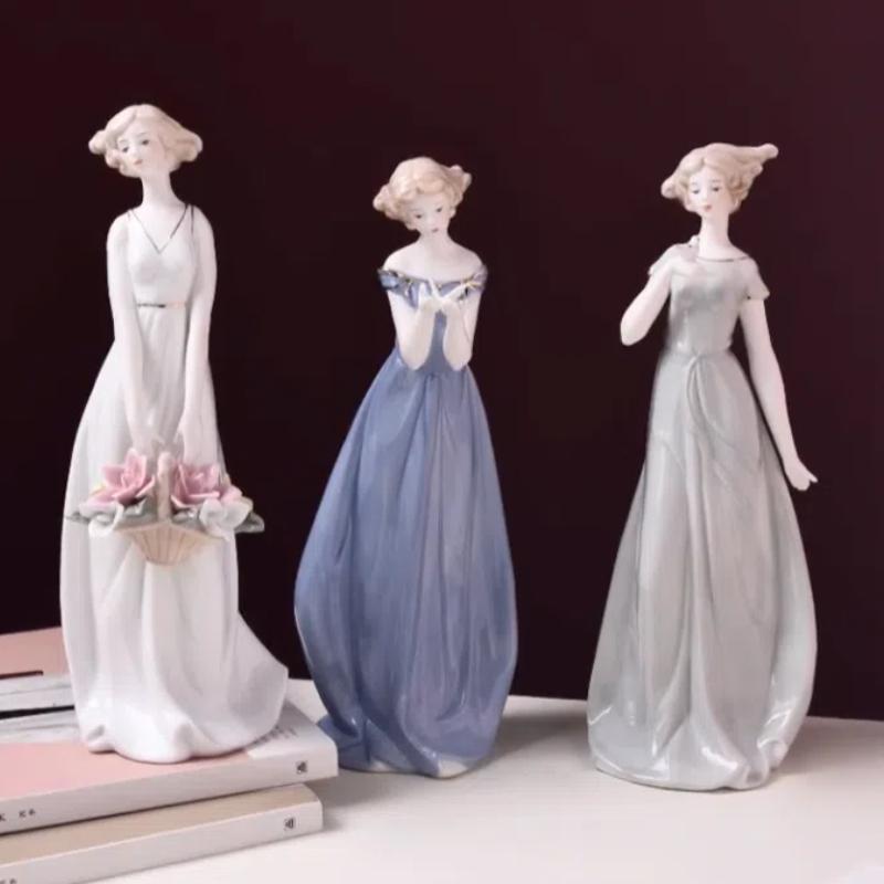 NooLim Figurine elegante Zeițe din ceramică – Statuetă din porțelan pentru decor de nuntă și cadouri pentru casă