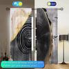 2-Panels Simplicity   Light Luxury   Golden Rin Printed Curtains   Half Blackout Suitable for Artistic Home Decorative Curtains