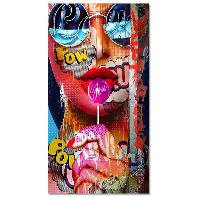 Graffiti Cool Girl Wall Art Poster Sexy Woman Abstract Trendy Mural Modern Home Decor Canvas Painting Pictures Print Decorations
