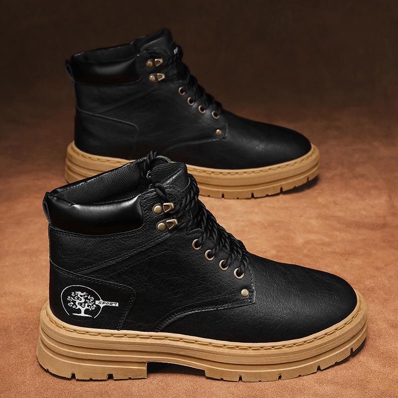 Summer high-top Martin boots men s trend versatile platform casual leather shoes tooling board shoes trendy shoes men 39 2219₽