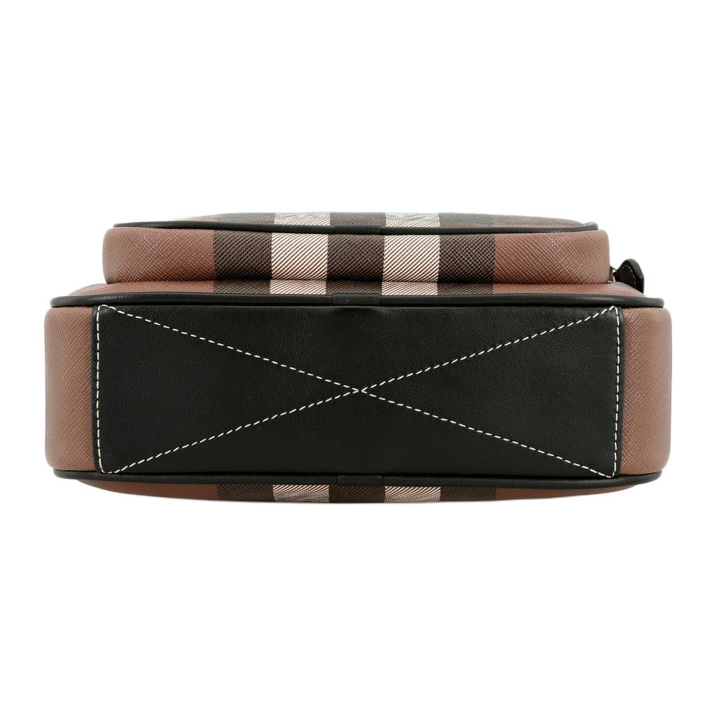 Burberry Striped Bio-Based Check Leather Messenger Bag Shoulder Bag Camera Bag Crossbody Bag Men bags Dark-Walnut-Brown 80491451