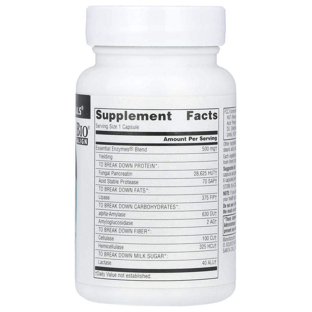 Source Naturals Daily Essential Enzymes®, 500 Mg, 60 Veggie Capsules