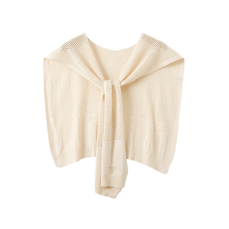 Korean Style Lightweight Knit Bolero Shawl for Women - Versatile Shoulder Cover for Spring, Summer, and Autumn