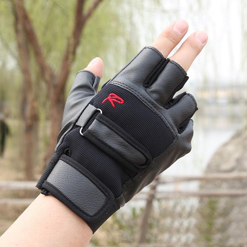 Half Finger Gloves Men's and Women's Street Dance Nightclub Bar Personality Gloves Motorcycle Gloves Summer