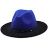 European, American and British style men and women's new spray-painted jazz woolen hat autumn and winter fashion big eaves hat