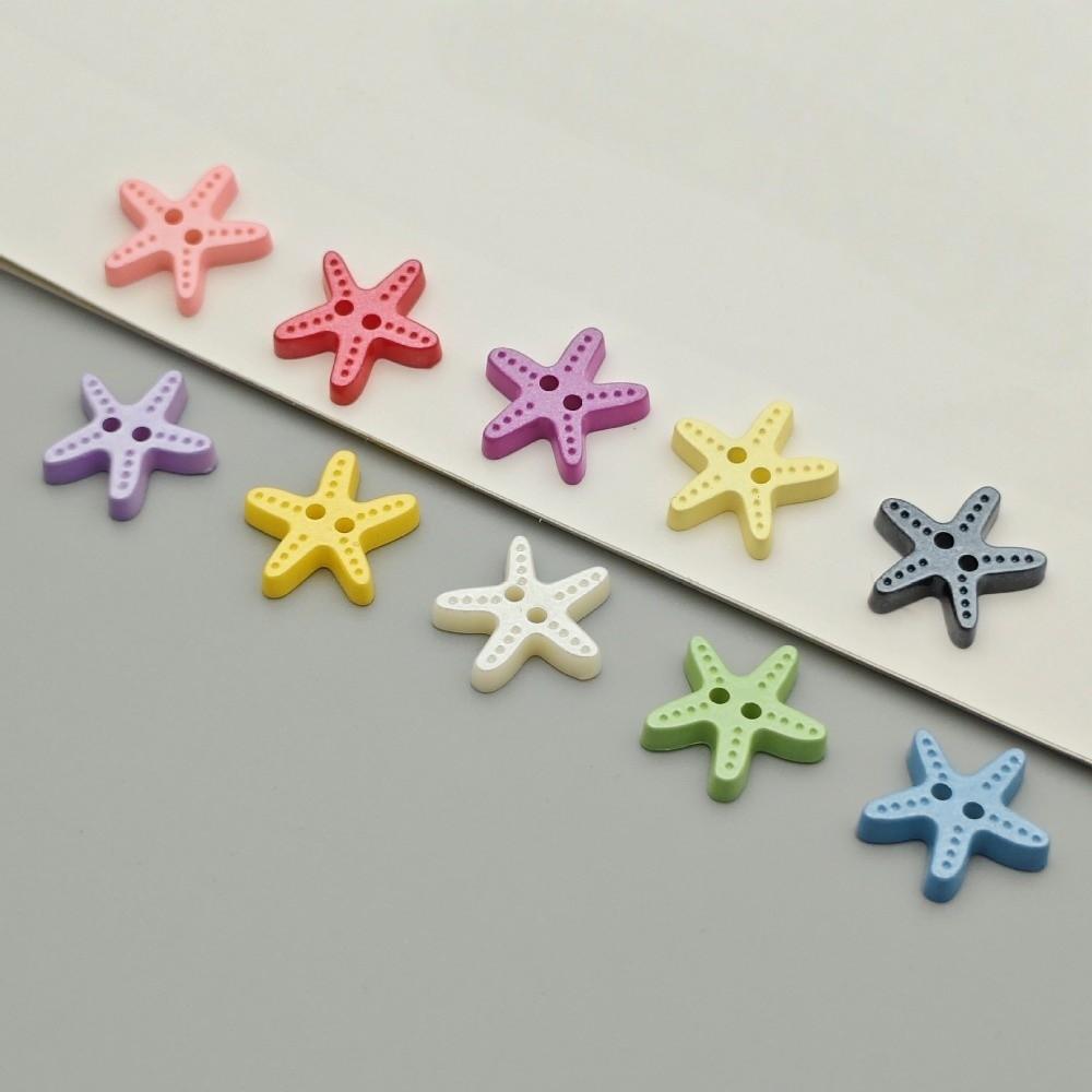 40pcs Creative Imitation Shell Buttons Cute DIY Buttons Starfish Buttons  Cardigan Sweater