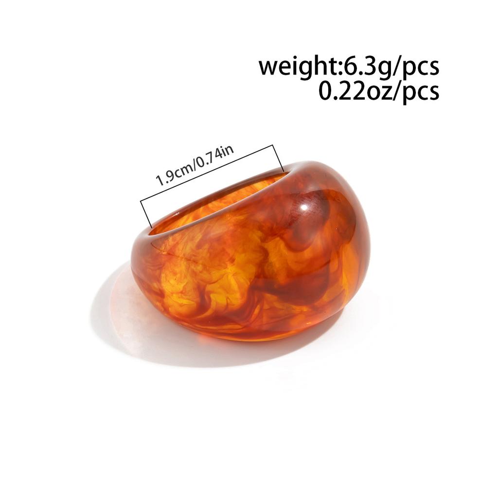 Y2K Colorful Gradient Transparent Resin Ring Water Drop Vintage Temperament Smooth Acrylic Finger Ring Charm Aesthetics Jewelry