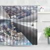 Black White New York City Scenery Shower Curtains Set 3D Building Home Wall Backdrop Decor Nordic Polyester Bathroom Bath Screen