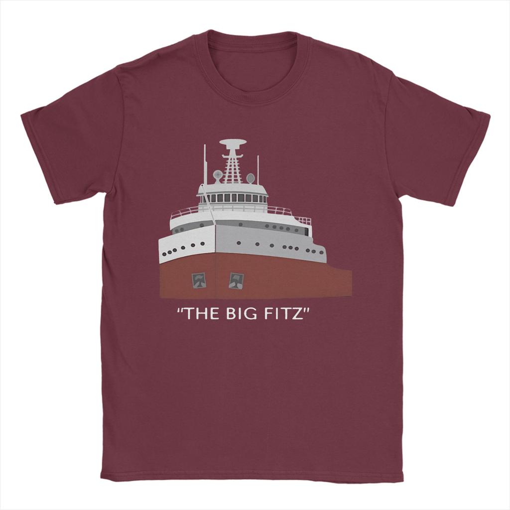 Herren T-Shirt Edmund Fitzgerald Neuheit Reines Baumwoll-T-Shirt Kurzarm Großes Schiff T-Shirts Rundhals Oberteile Erwachsene