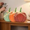 Autumn Home Centerpieces 3Pcs Pumpkin Ornaments, Rustic Wooden with Hemp Rope Bow Thanksgiving Decorative Objects Table Decor for Farmhouse