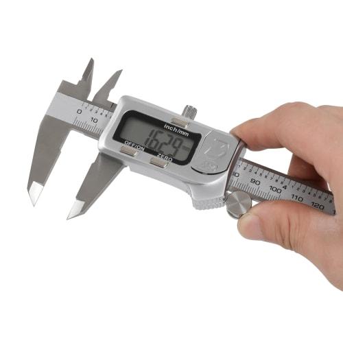 HFS(R) 150mm Digital Caliper, Stainless Steel, 0.03mm Accuracy, LCD Display, for Measures Inner and Outer Diameters, Depth, and Steps, Includes Storag